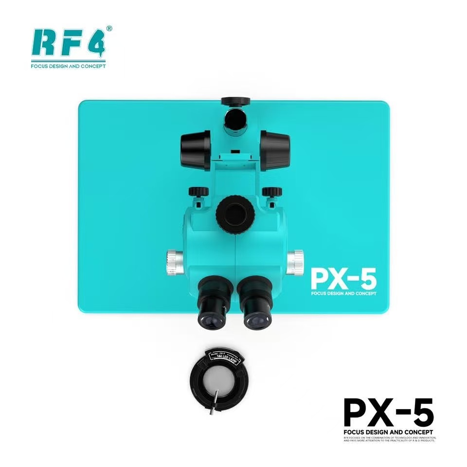 Stereo Trinocular Microscope Pcb - กล้องจุลทรรศน์สเตอริโอแบบสามตา RF4 ซูม 7X-100X พร้อมฐานขนาด 260*380