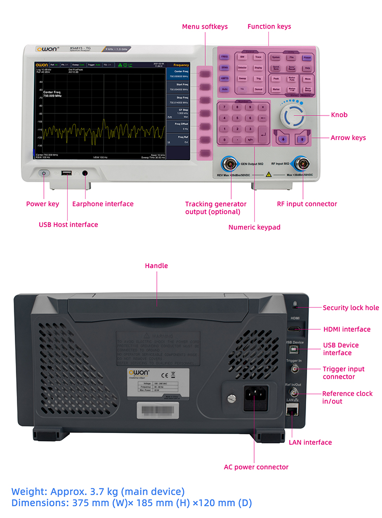 Signal Generator Spectrum Analyzer - เครื่องวิเคราะห์สเปกตรัมแบบพกพา 9kHz ถึง 1.5GHz พร้อมเครื่องกำเนิดสัญญาณติดตาม