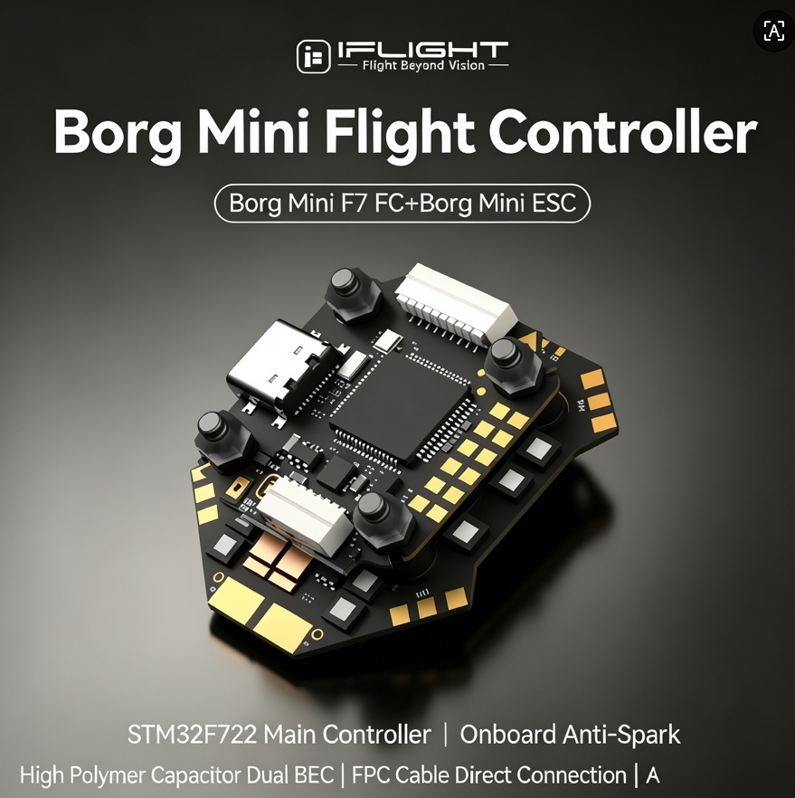 Fpv Flight Controller F7 Stack 60A - ชุดควบคุมการบินโดรน FPV iFlight Borg F7 Mini