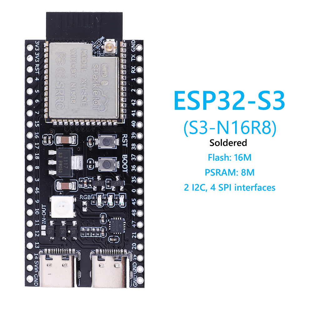 Esp32 S3 Development Board Lot - บอร์ดพัฒนา ESP32 S3 พร้อมชุดอะแดปเตอร์ขยาย 2.4G Wifi