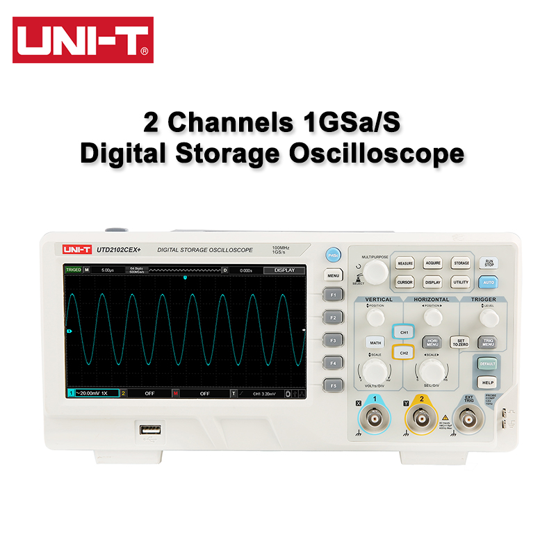 Digital Storage Oscilloscope 100Mhz - UNI-T Digital Oscilloscope UTD2102CEX + 100MHz