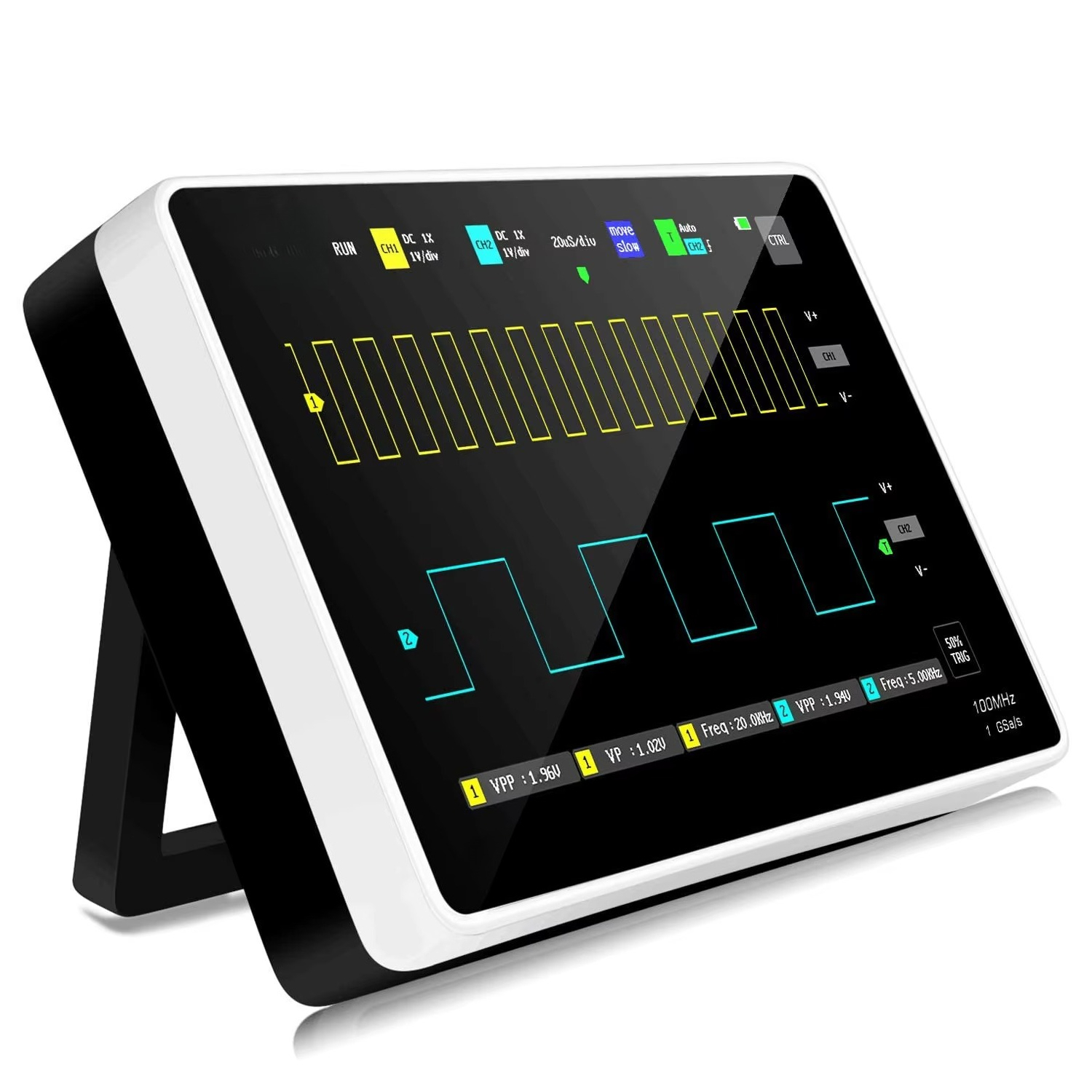Digital Storage Oscilloscope 100Mhz - ชุดออสซิลโลสโคปดิจิตอลแบบพกพา 2 ช่องสัญญาณ แบนด์วิดท์ 100MHz อัตราการสุ่มตัวอย่าง