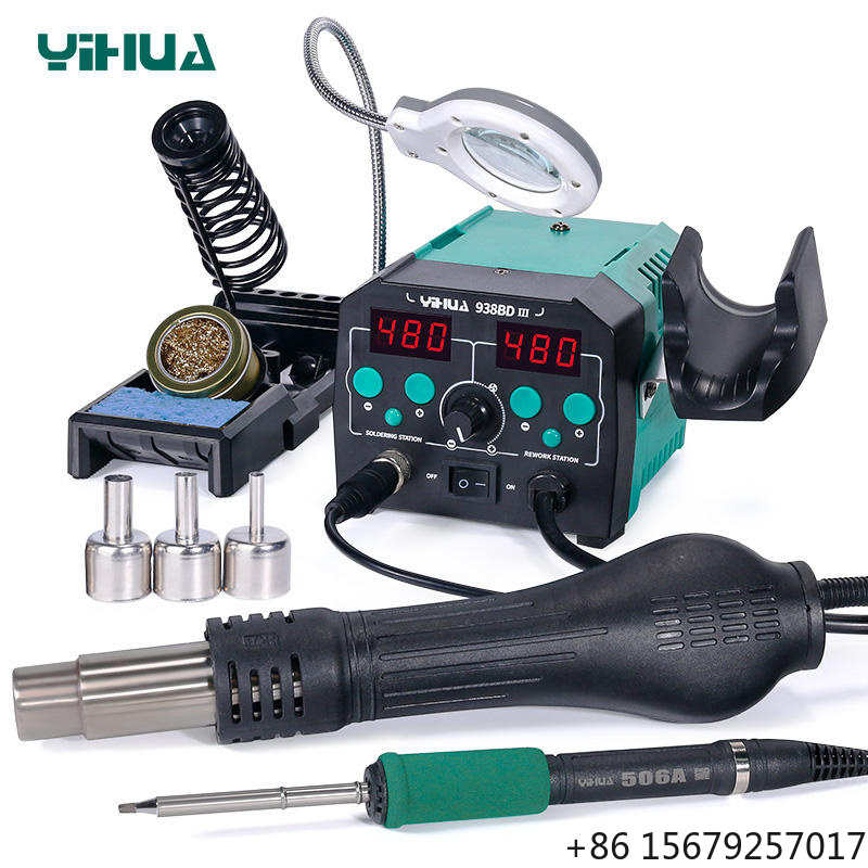YIHUA 938BD-III 775W 2 in 1 สถ - Hot Air Rework Station T12 บทวิจารณ์และราคา