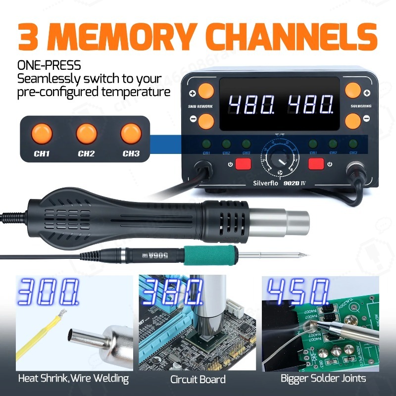 สถานีบัดกรีลมร้อน 902D-IV 775W - Hot Air Rework Station T12 บทวิจารณ์และราคา