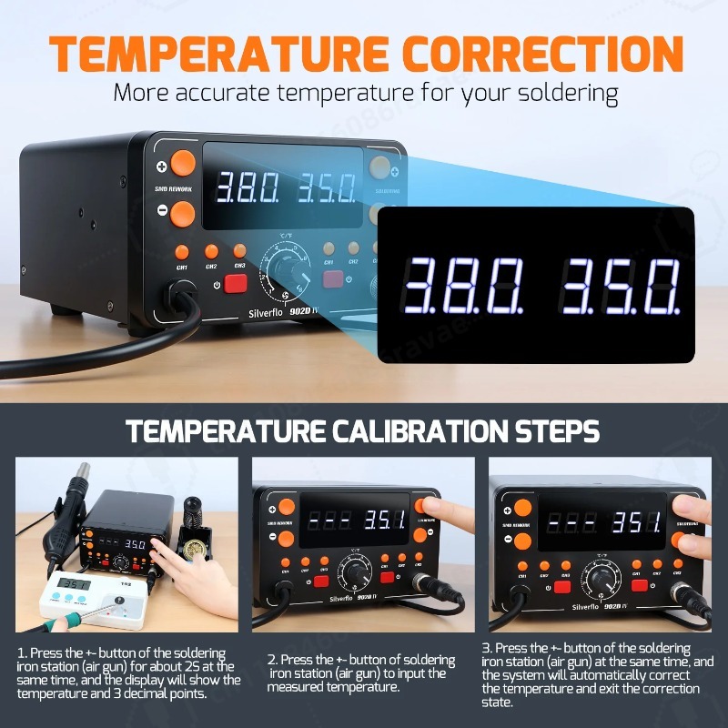 สถานีบัดกรีลมร้อน 902D-IV 775W - Hot Air Rework Station T12 บทวิจารณ์และราคา
