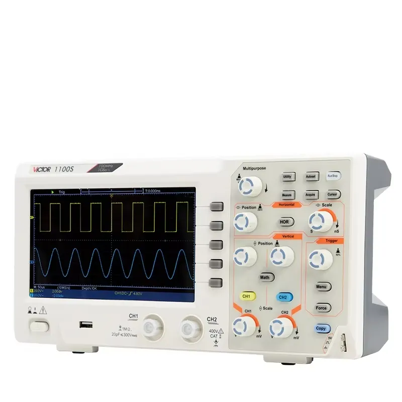 ออสซิลโลสโคป VICTOR 1100S แบนด - Digital Storage Oscilloscope 100Mhz บทวิจารณ์และราคา
