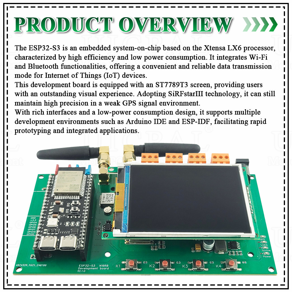 ESP32 S3 ชุดบอร์ดพัฒนา 3.2 นิ้ - Esp32 S3 Development Board Lot บทวิจารณ์และราคา