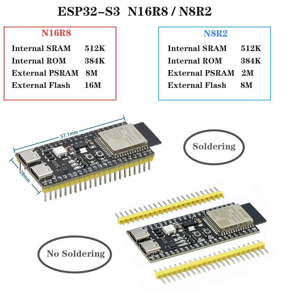 บอร์ดพัฒนา ESP32-S3 พร้อมชุดอะ - Esp32 S3 Development Board Lot บทวิจารณ์และราคา