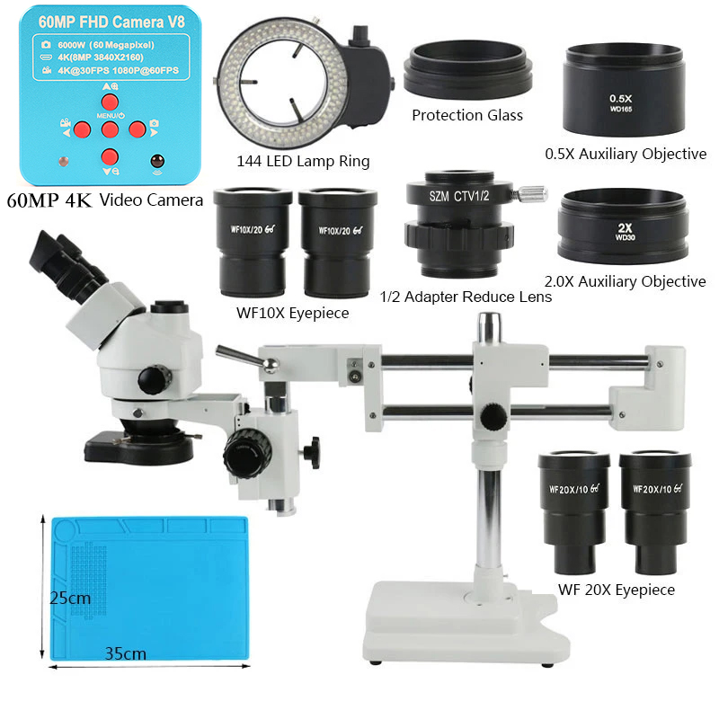 3.5X 90X 180X Simul-Focus Doub - Stereo Trinocular Microscope Pcb บทวิจารณ์และราคา